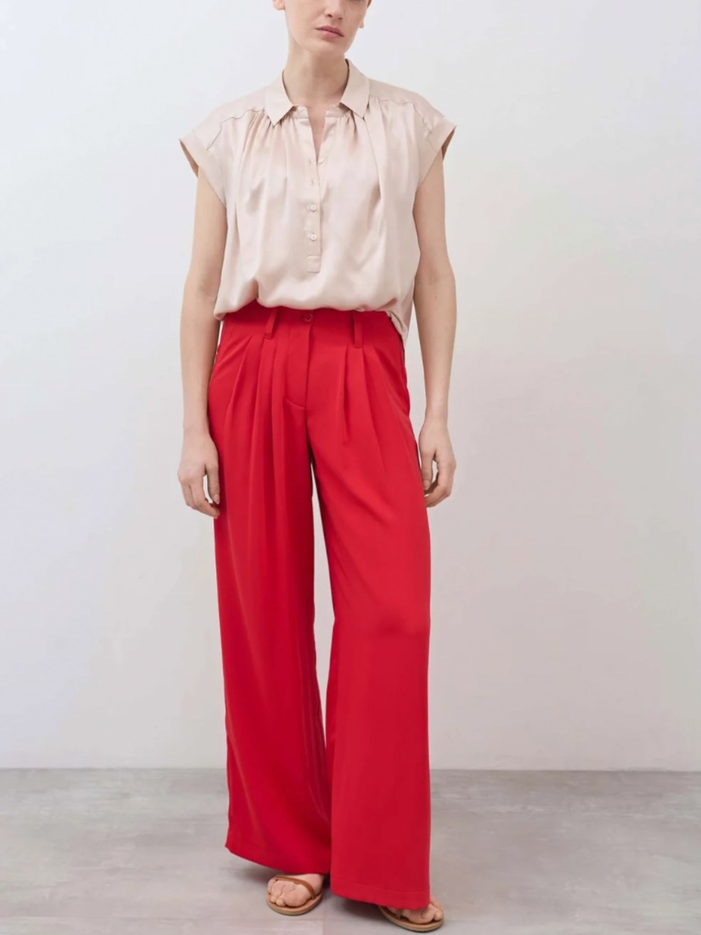 Ruti The Wide Leg Trouser Tomato Red Size 14 NWT
